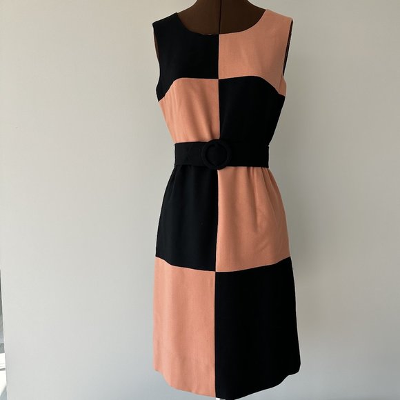 Vintage Wool Colour Block Dress - Picture 1 of 7